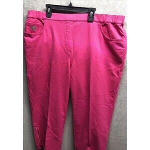 Dream Jeannes by Quaker Factory Women's Dress Pants Size XL Pink Barbiecore